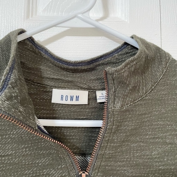 ROWM Mens 1/4 Green Zipper Sweater size Large - Picture 2 of 8